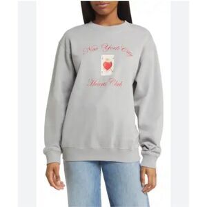 Golden Hour New York City Hearts Cotton Blend Graphic Sweatshirt size X-large